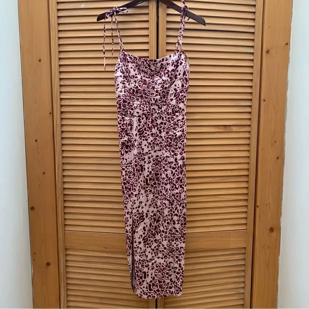 Free People burgundy Print Dress size Small